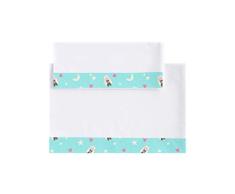 Frikids Juego Sabanas Cuna Bebe. 3 Piezas Encimera Bajera Funda Almohada. Algodón Estampadas. Calidad Diseño Infantil. Colchon 60 x 120 cm. Colección Baby of Thrones. Color Azul
