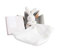 Doudou et Compagnie 303 - Conejo de peluche con mantita de arrullo en caja de regalo, color beige