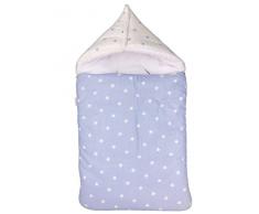 Saco de paseo multifunción acolchado para portabebés, trona y silla de paseo de doble cara con estampado de estrellas celeste