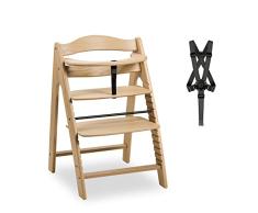 hauck Arketa Trona Evolutiva Madera, Trona Madera certificada FSC®, Trona Evolutiva Bebe a partir de 6 meses, con Barra de Seguridad y Arnés de 5 Puntos, Roble