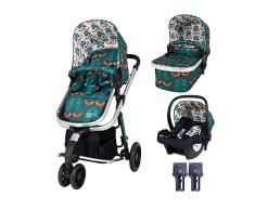 Cosatto carrito bebe 3 en 1 Giggle en el estampado Fox Friends - Apto desde el nacimiento hasta los 18kg, carrito, silla de paseo, capazo y silla de coche, ligero,compacto, incluye protector de lluvia