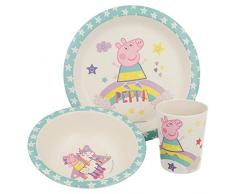 SET BAMBU 3 PCS. (PLATO, CUENCO Y VASO) PEPPA PIG MAGICAL