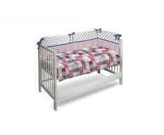 Petit Lazzari Boston - Set de colcha - edredón y protector para cuna de 60 x 120 cm, diseño Trend, color azul
