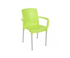 SILLÓN DE ALUMINIO Y RESINA CLARA