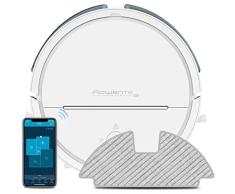 Rowenta X-plorer Serie 120 AI RR7877 - Robot aspirador con mopa y mapeo 2700 Pa, motor digital compatible con smartphones y asistentes de voz, 3 cepillos y Sistema Aqua Force para fregar, blanco