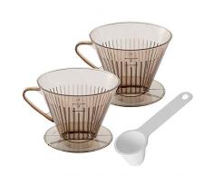 Westmark 245422E6 - Juego de café (3 unidades, tamaño 4, cuchara dosificadora, plástico), transparente y blanco