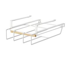 YAMAZAKI home Tosca Under-Shelf Tablet and Soporte para Libros Organizador de Cocina, Metal, blanco