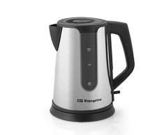 Orbegozo KT 6017 - Hervidor de agua eléctrico, 1,7 litros de capacidad, base giratoria 360 grados, acero inoxidable, rápida ebullición
