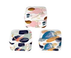 Caja-Joyero DKD Home Decor Espejo Abstracto Poliéster Poliuretano Shabby Chic (13.5 x 13.5 x 7 cm) (3 pcs)