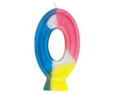 Unique Party - Vela de cumpleaños Número 0 del Arco Iris (350-0)