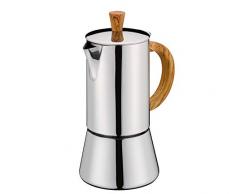 Cilio FIGARO Cafetera espresso de acero inoxidable, apta para todo tipo de cocinas, diámetro de 8,5 cm, apta para lavavajillas, cafetera moca, cafetera de 4 tazas, cafetera de camping