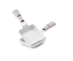 Juego de 2 sartenes raclette rectangulares cerámicas mango mineral