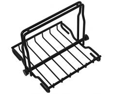 DRW Servilletero de Metal en Negro 21x18x15cm