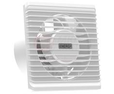 MKK Ventilador de baño de 100 mm de diámetro, color blanco, con temporizador/seguimiento, ventilador frontal, ventilador de pared, ventilador de baño, ventilador empotrado, baño, silencioso, 10 cm