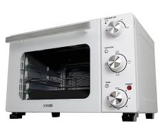 Kubo Mini Horno de Sobremesa 22L, 1300 W, Temporizador, Temperatura regulable, Puerta de Doble Cristal y Acabados en Acero Inox, Blanco