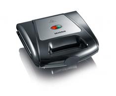 Severin SA 2968 Sandwichera, Función 3 en 1 (Placas para Sándwich, Grill y Gofres), 1000 W, Negro/Cromado