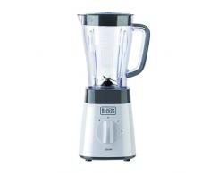 Black+Decker BXJB500E Batidora de vaso, 500 W, 1.5 litros, Plástico, Blanco y gris