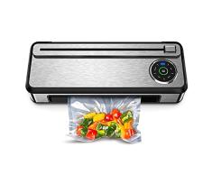 BSJKitchen Envasadora al Vacío de Alimentos, Envasadora al Vacío Automática, Función de Limpieza Automática, con Cortador y Bolsa de Vacío en Relieve, V77-V1