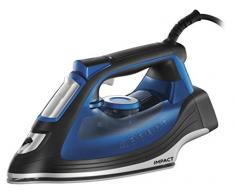 Russell Hobbs Impact Iron - Plancha de Ropa de Vapor (2400W, Suela de Cerámica, Negro y Azul, Resistente a Caídas) -ref. 24650-56