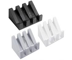 Ygapuzi Plato de jabón de Silicona para Ducha con Drenaje, cascadas oblicuas, estantes de jabón, bandejas, Almohadilla para lavarse Las Manos, baño Accesorios (Negro, Blanco, Gris Claro)