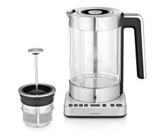 WMF Lono 04.1316.0011 - Tetera eléctrica (1,7 L, 3000 W, Negro, Acero inoxidable, Transparente, Ajustes de termostato, Indicador de nivel de agua, Sin cables)