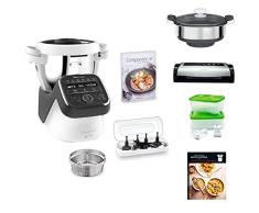 Moulinex Companion XL - Robot de cocina (4,5 L, 12 Programas automáticos, 1550 W, 5 accesorios, libro 300 recetas incluidas, paquete por lotes cooking, fabricado en Francia, gris YY5073FG