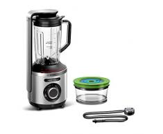 Bosch MMBV622M VitaMaxx Batidora Vaso, 1000 W, 1.5 litros, 83 Decibeles, Tritan/Aluminio, 4 Velocidades, Negro, Acero Inoxidable