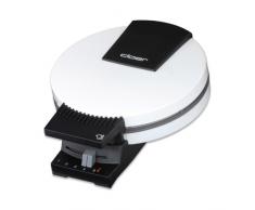 Cloer 281 Máquina para barquillos, 800 vatios, Área de horneado 15 cm Ø, Placas para hornear pesadas, nivel de tostado infinitamente seleccionable, señal acústica y lámparas piloto, metal, blanco
