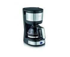 Severin KA 4808 - Cafetera de filtro compacta (4 tazas, 750 W, indicador del nivel de agua) acero inoxidable cepillado, negro