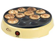 Bestron Sartén para Mini Crepes, Diseño Retro, Sweet Dreams, Antiadherente, 800 W, Amarillo