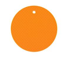 Almohadilla de Silicona Resistente al Calor de Panal, Juego de manteles de Forma Redonda, Adecuado para Oficina, encimeras de Cocina, ollas y vajilla de Alta Temperatura (Naranja)