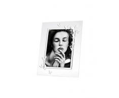Marco de fotos de cristal con mariposas decorativo color blanco para una Photo 13 x 18