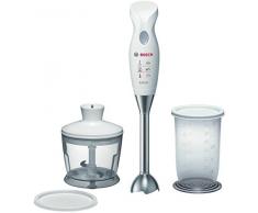 Bosch Mixxo MSM6B500 - Batidora de mano, 350 W, cúpula de acero inoxidable, con picador y vaso de mezclas, color blanco y gris