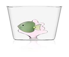 Ichendorf 9352059 Vaso con Pescado Verde/Alga Rosa, Cristal
