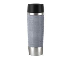 Emsa N20131 Travel Mug Classic Grande | 500 ml | Termo | Termo | Termo | Mantiene 6 h caliente | 12 h frío | 100% hermético, a prueba de fugas, cierre rápido | abertura para beber 360 ° | gris