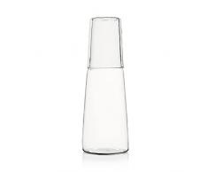 Ichendorf Milano 0.093598428 Set Agua Botella + Vaso Transparente, Cristal