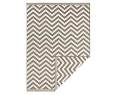 NORTHRUGS Palma-Alfombra para Exteriores (80 x 150 cm, 100% Polipropileno, fácil de Limpiar, Resistente a los Rayos UV y a la Humedad, Apta para Suelo Radiante), Color marrón y Crema