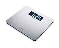 Beurer GS405 Blanca Báscula Digital De Vidrio, 200Kg /100 g, Superficie Antihuellas, Vidrio Seguridad 8Mm, Pantalla Lcd Retroiluminada Grandes Dígitos 4.9 cm, Apagado Automático