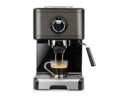 Black+Decker BXCO1200E Cafetera espresso, Acero Inoxidable, Negro