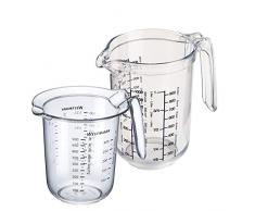 Westmark Set 2 unidades, Jarra medidora 0, 5 l y 1 l, Escalas de mediciÃ³n multilingÃ¼es, PlÃ¡stico, Gerda, Transparente, 306422E6
