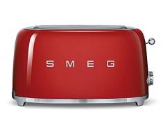 SMEG Tostador TSF02RDEU, 1500 W, Acero Inoxidable, 2 Ranuras, Rojo