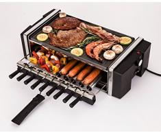 RGV 110371 - Barbacoa (1200 W, Barbacoa de contacto, Eléctrico, Mesa, Negro, Acero inoxidable, Rectangular)