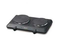 Taurus 974666000 - Doble hornillo eléctrico Volcan Duo 2250W, 18/15 cm, placa de cocción eléctrica portátil