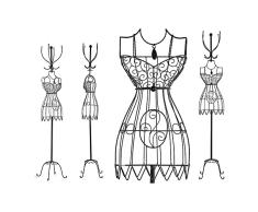 Perchero de Pie Maniquí Negro Metal (42 x 171 x 42 cm)