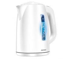 MPM MCZ-66 Hervidor de Agua Eléctrico Inalámbrico de Polímero Termoresistente, 1,7 Litros, 2200W, Libre de BPA, Blanco
