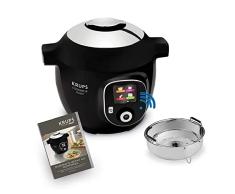 Krups CZ7158 Cook4Me+ Connect - Robot de cocina (1.600 W, olla a presión eléctrica, incluye aplicación gratuita, control Bluetooth, 4 litros de capacidad), color negro y gris