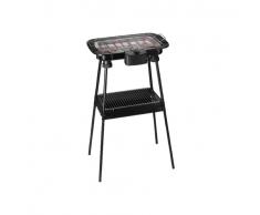 Bastilipo BBQ-2000P BBQ-2000P-Barbacoa electrica de Exterior-con patas-2000W de Potencia y Parrilla de 47 x 35cm-Barbacoa sin Humo-Fácil de Limpiar-2 Niveles de Altura y Bandeja recoje Grasas, Negro