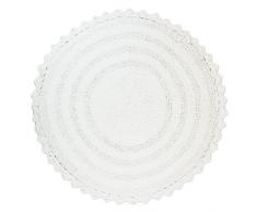 DII - Alfombrilla de baño Redonda de algodón para SPA, ultrapequeña, para Colocar en la Parte Delantera de la Ducha, el tocador, la bañera, el Lavabo y el Inodoro, Blanco, Redondo