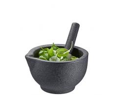 GEFU Mortero GRINO – Mortero con mortero de porcelana, elegante fundido, mortero para especias y pesto, diámetro 13,5 cm