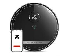 Di4 Gyro Laser 2500 Robot Aspirador 4en1, Aspira, Barre, Friega y Pasa la Mopa, APP Control Alexa y Google Home, 7 Programas de Limpieza, 2500PA, Auto Recargable, Programable, 90min de Autonomía